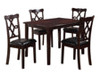 Copper Transitional Style Dining Set In Espresso Finish Wood | Cosmos
