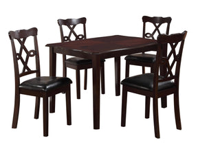 Copper Transitional Style Dining Set In Espresso Finish Wood | Cosmos