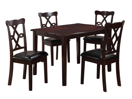 Copper Transitional Style Dining Set In Espresso Finish Wood | Cosmos