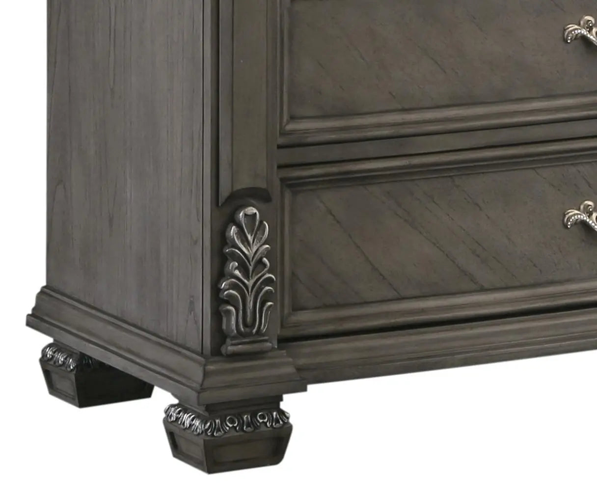 Silvy Transitional Style Chest in Gray finish Wood - Home Elegance USA