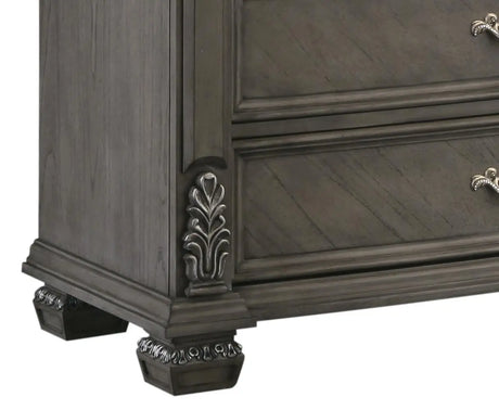 Silvy Transitional Style Chest In Gray Finish Wood | Cosmos