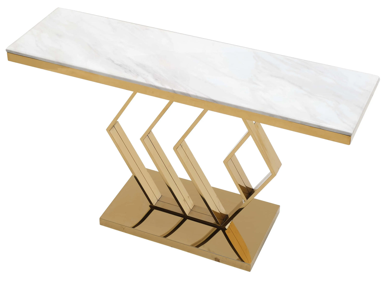 Gamila Modern Style Marble Console Table with Metal Base - Home Elegance USA