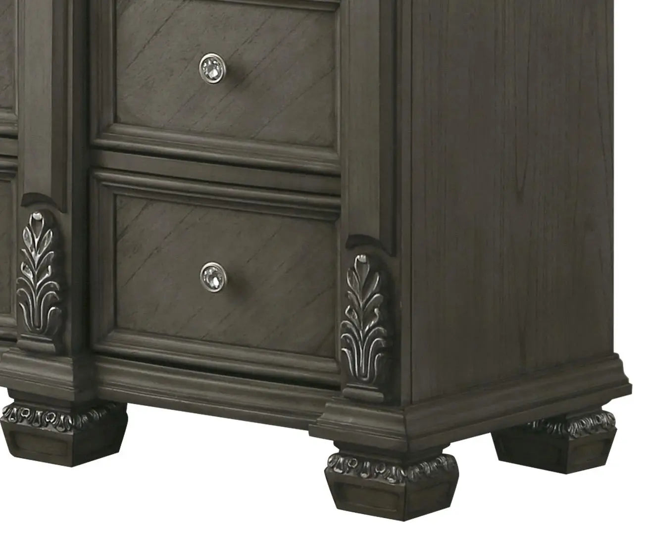 Silvy Transitional Style Dresser in Gray finish Wood - Home Elegance USA