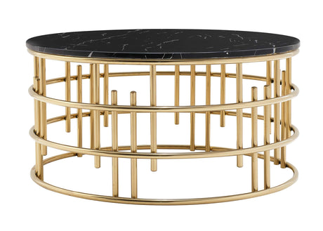 Carissa Modern Style Marble Coffee Table with Metal Base - Home Elegance USA