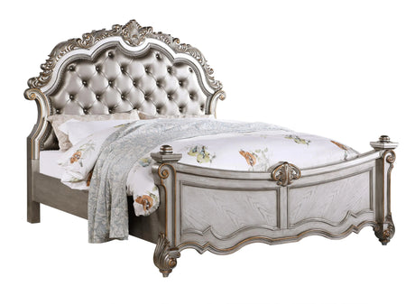 Melrose Transitional Style King Bed in Silver finish Wood - Home Elegance USA