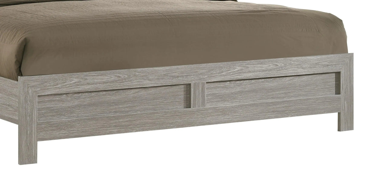 Yasmine White Modern Style King Bed in Gray finish Wood - Home Elegance USA