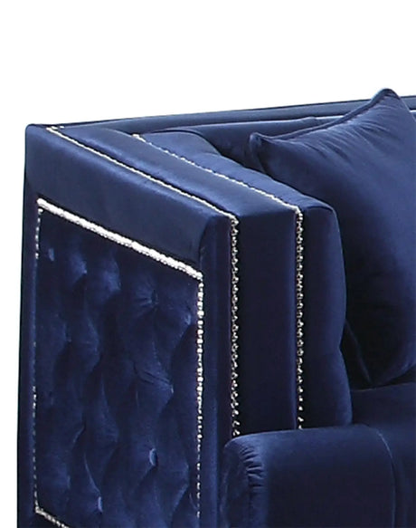 Kendel Blue Modern Style Navy Sofa With Acrylic Legs | Cosmos