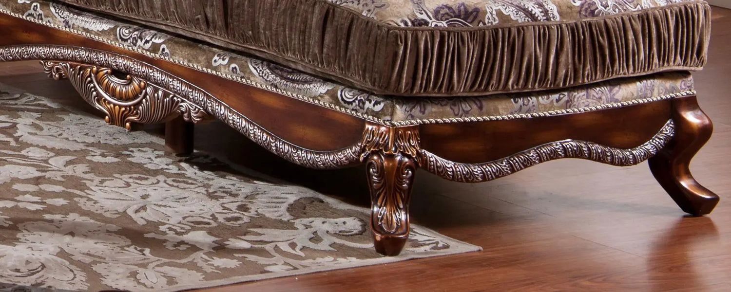 Janet Traditional Style Chaise in Cherry finish Wood - Home Elegance USA