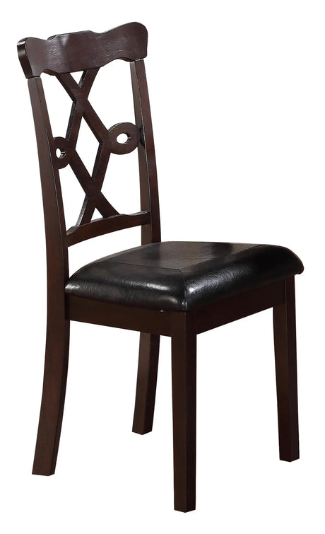 Copper Transitional Style Dining Set In Espresso Finish Wood | Cosmos