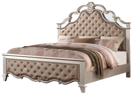 Sonia Contemporary Style Queen Bed in Beige finish Wood - Home Elegance USA
