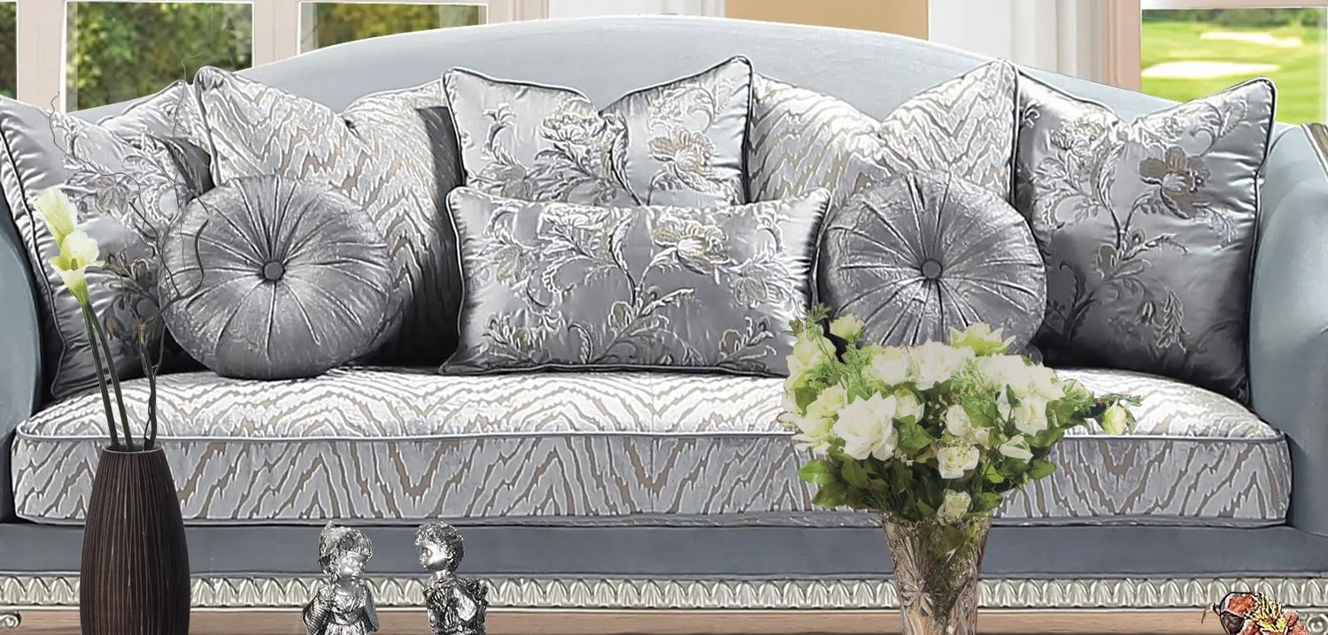 Venus Transitional Style Sofa in Silver finish Wood - Home Elegance USA