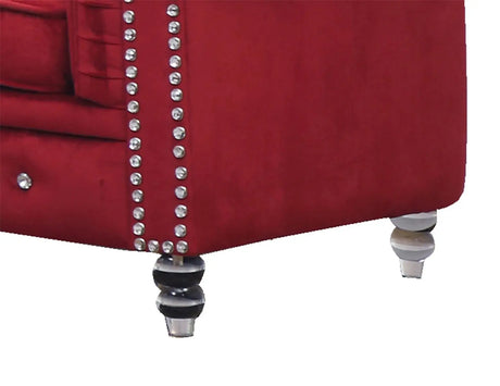 Sahara Modern Style Red Loveseat With Acrylic Legs | Cosmos