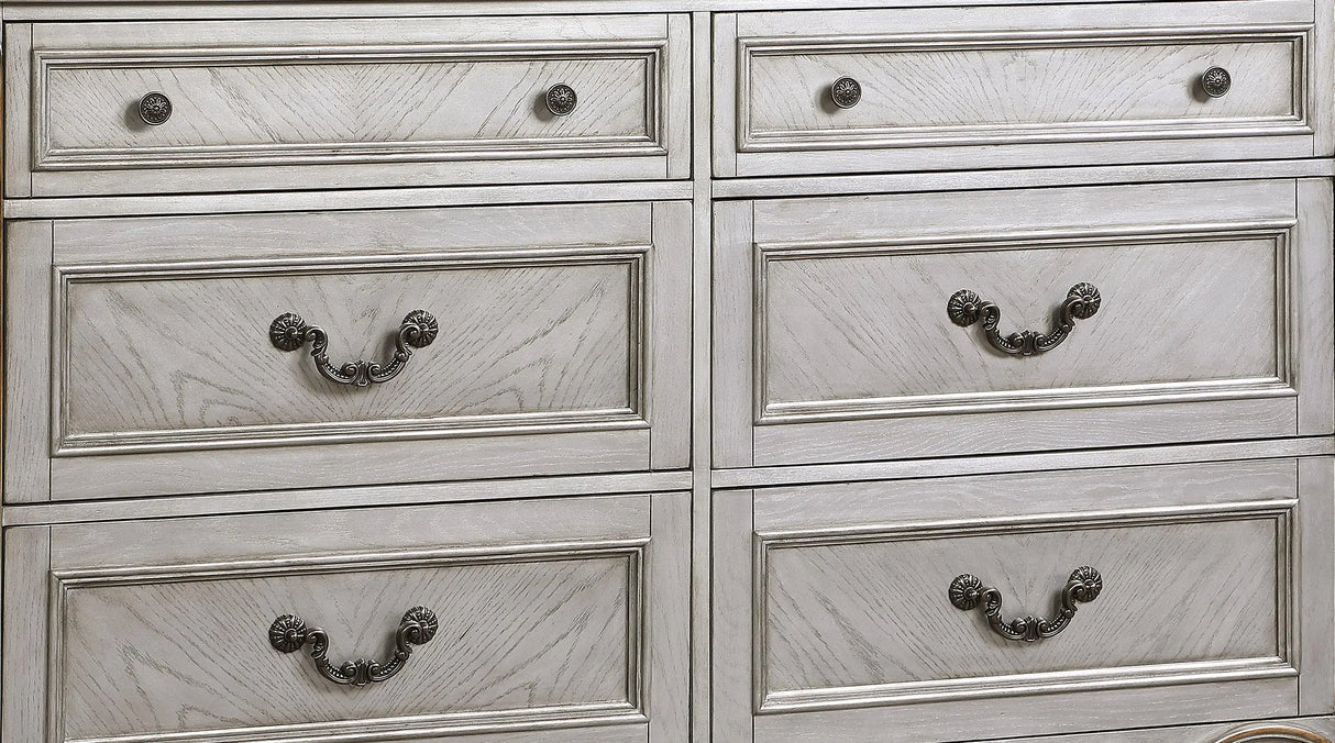 Melrose Transitional Style Dresser in Silver finish Wood - Home Elegance USA