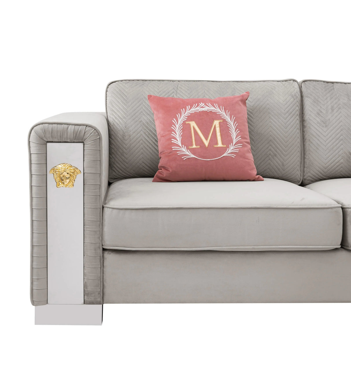 William Modern Style Gray Sofa with Metal legs - Home Elegance USA