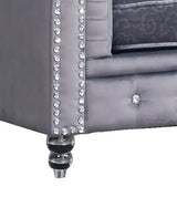 Sahara Modern Style Gray Sofa with Acrylic legs - Home Elegance USA
