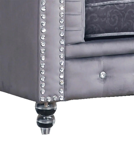 Sahara Modern Style Gray Sofa With Acrylic Legs | Cosmos
