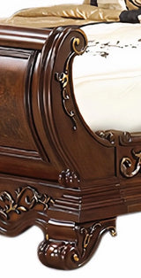 Cleopatra Traditional Style Queen Bed in Cherry finish Wood - Home Elegance USA