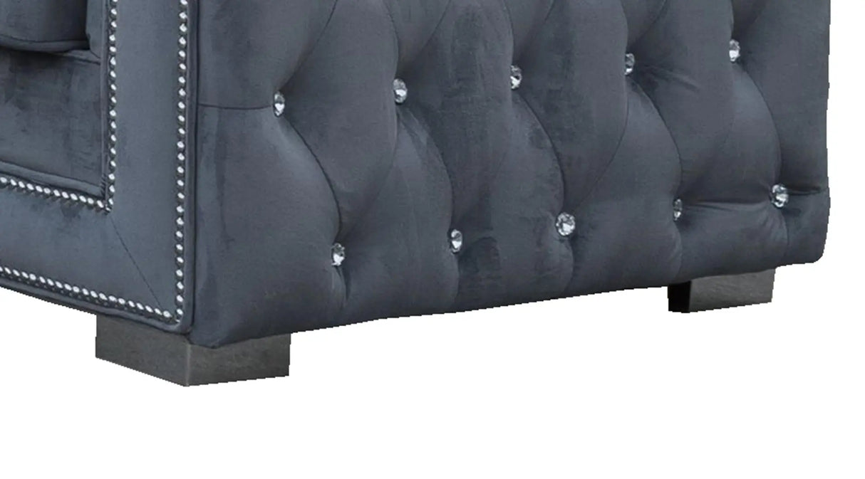 Zion Modern Style Gray Loveseat with Steel legs - Home Elegance USA