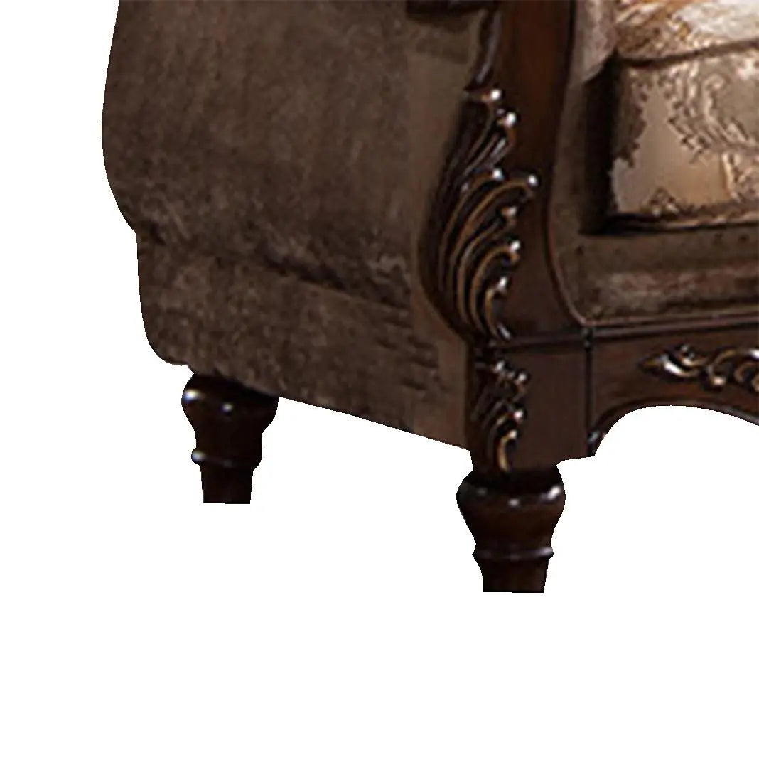 Zoya Traditional Style Sofa in Cherry finish Wood - Home Elegance USA