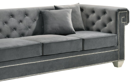 Clover Modern Style Gray Sofa With Steel Legs | Cosmos