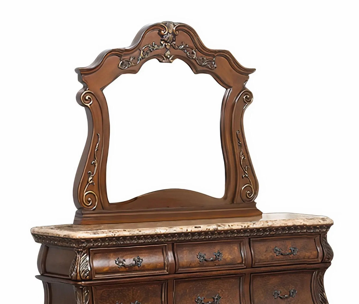Cleopatra Traditional Style Mirror in Cherry finish Wood - Home Elegance USA