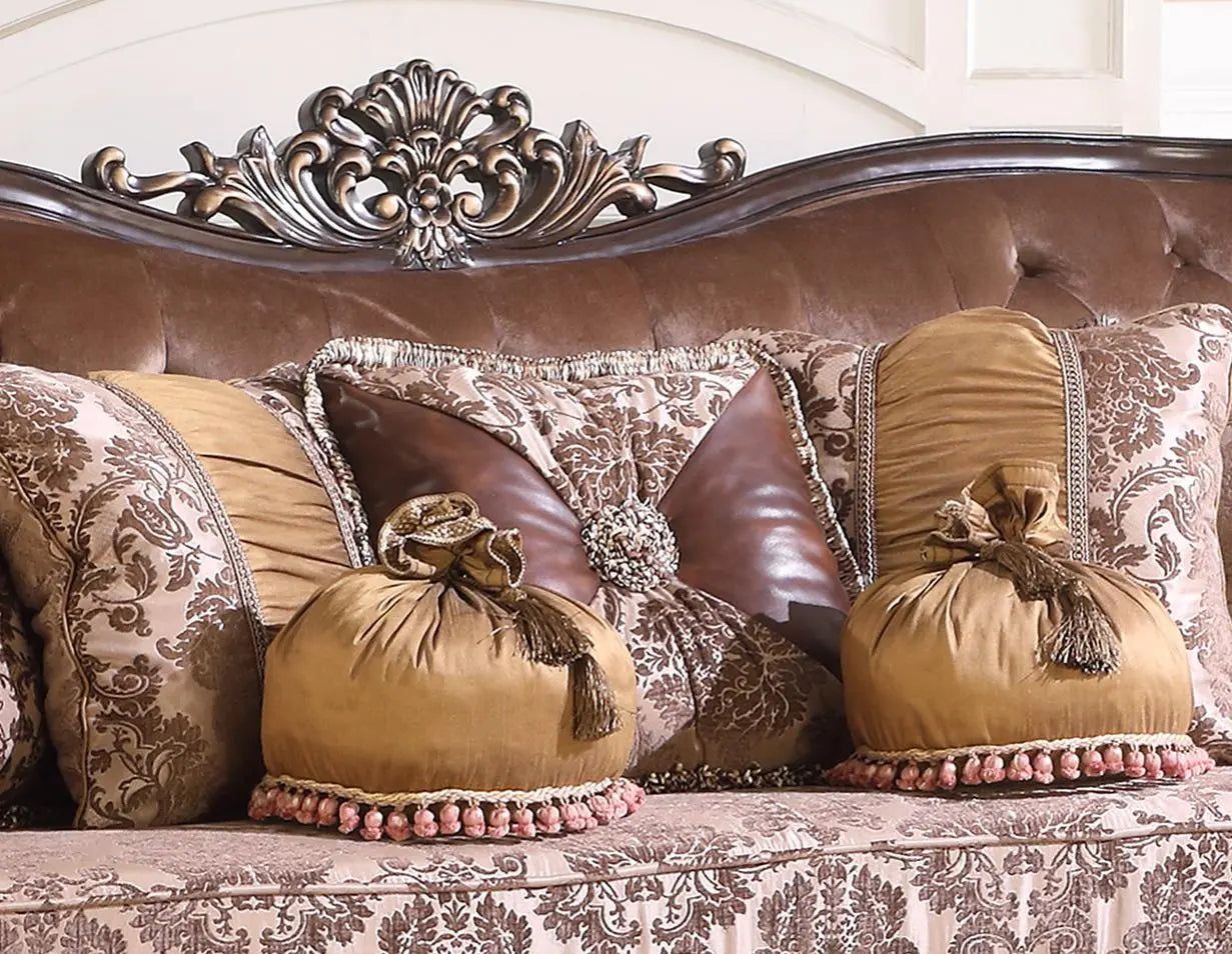 Phoenix Transitional Style Loveseat in Cherry finish Wood - Home Elegance USA