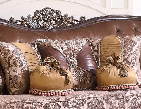 Phoenix Transitional Style Loveseat In Cherry Finish Wood | Cosmos