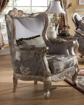 Oprah Traditional Style Chair In Metallic Finish Wood | Cosmos