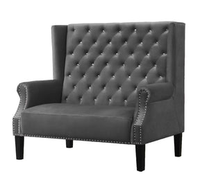 Lexi Transitional Style Silver Accent Chair | Cosmos