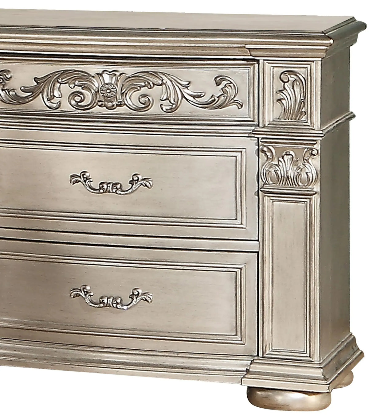 Platinum Traditional Style Nightstand in Gold finish Wood - Home Elegance USA
