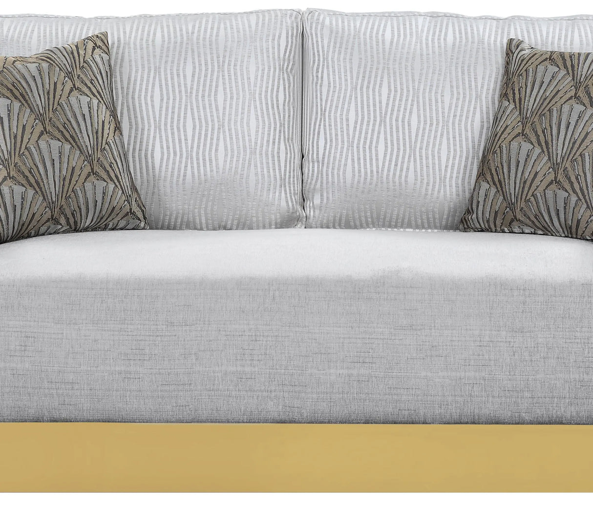 Megan Modern Style Gray Loveseat with Gold Finish - Home Elegance USA