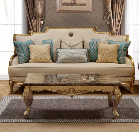 Majestic Transitional Style Sofa in Gold finish Wood - Home Elegance USA