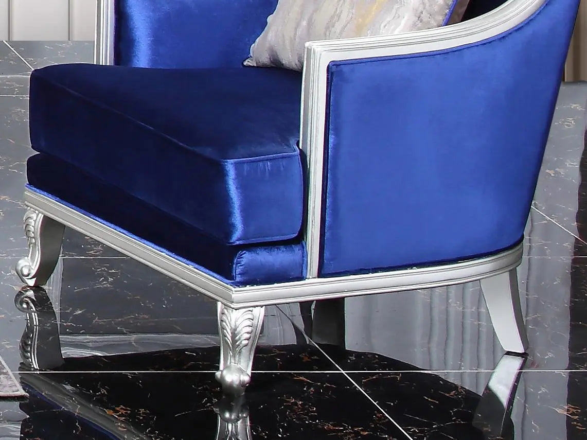 Skylar Transitional Style Chair in Silver finish Wood - Home Elegance USA