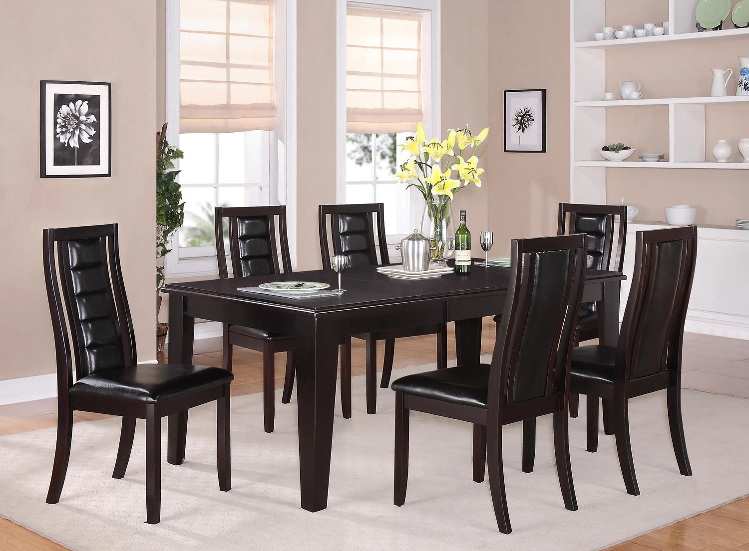 Era Transitional Style Dining Table in Espresso finish Wood - Home Elegance USA