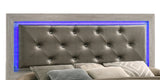 Yasmine White Modern Style King Bed in Gray finish Wood - Home Elegance USA