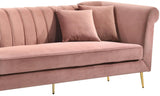 Lexington Transitional Style Coral Sofa with Gold Finish - Home Elegance USA