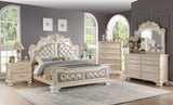Victoria Traditional Style King Bed in Off-White finish Wood - Home Elegance USA