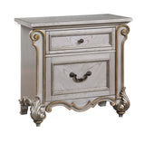 Melrose Transitional Style Nightstand in Silver finish Wood - Home Elegance USA