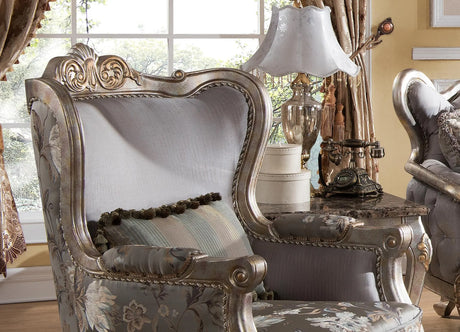 Oprah Traditional Style Chair In Metallic Finish Wood | Cosmos