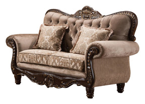Giana Traditional Style Loveseat In Cherry Finish Wood | Cosmos