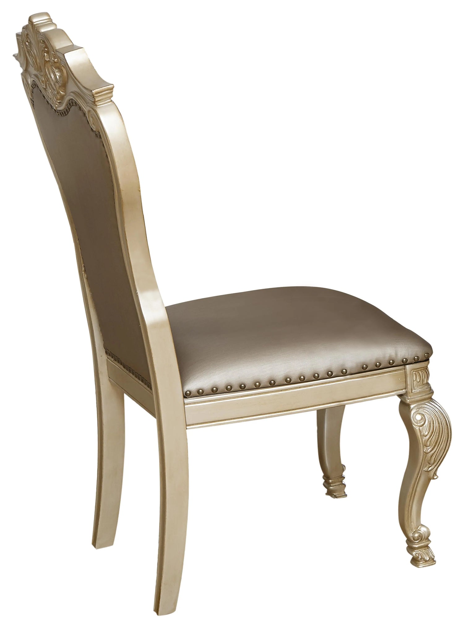 Miranda Transitional Style Dining Side Chair in Gold finish Wood - Home Elegance USA