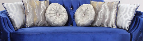 Skylar Transitional Style Sofa In Silver Finish Wood | Cosmos