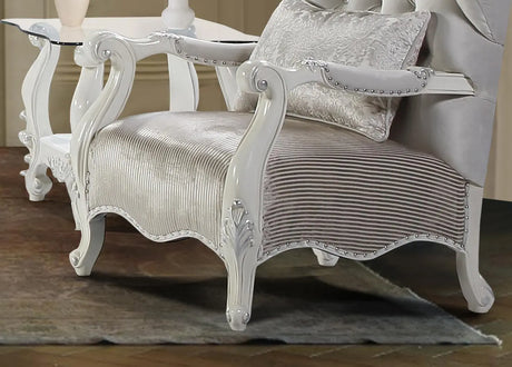 Juliana Traditional Style Chair In Pearl White Finish Wood | Cosmos
