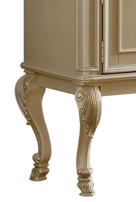 Miranda Transitional Style Dining Server In Gold Finish Wood | Cosmos