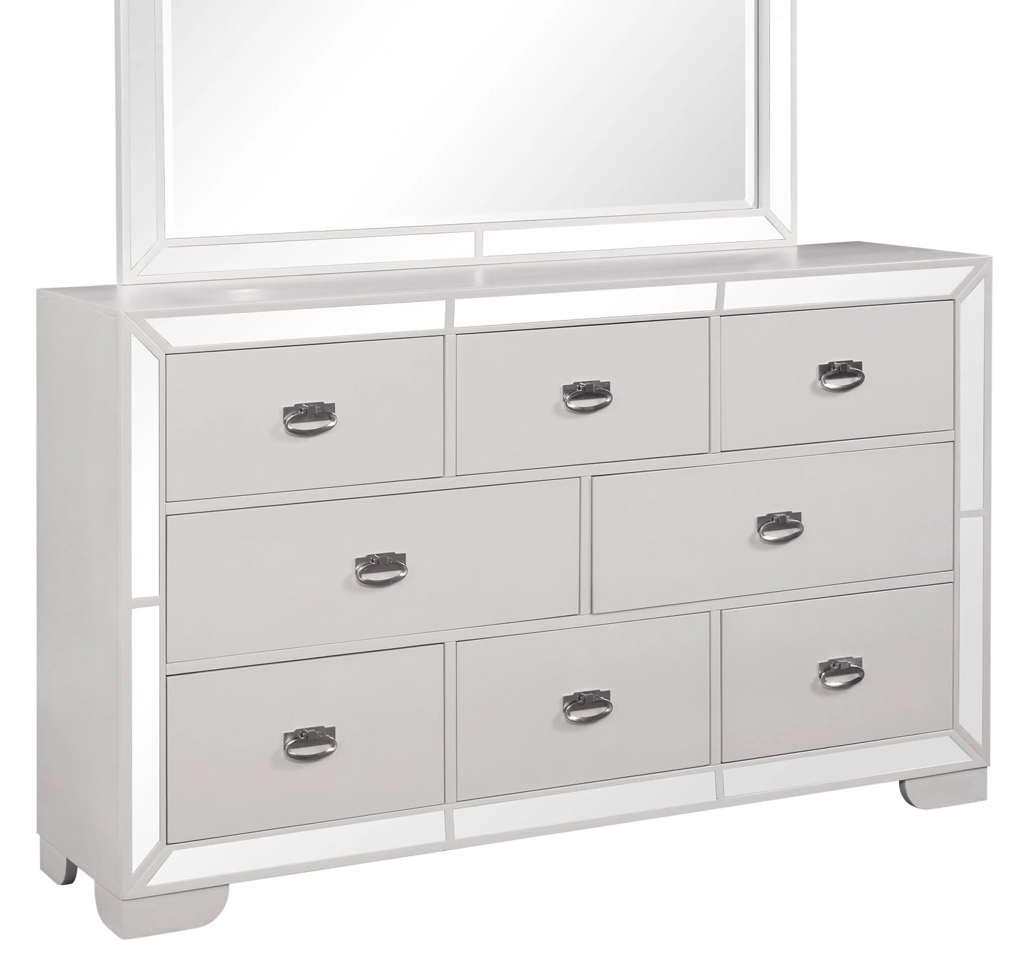 Grand Gloria Contemporary Style Dresser in White finish Wood - Home Elegance USA