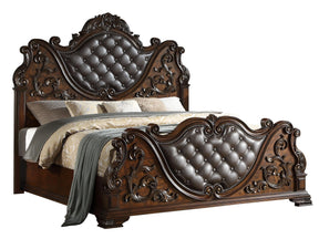 Santa Monica Traditional Style Queen Bed In Cherry Finish Wood | Cosmos