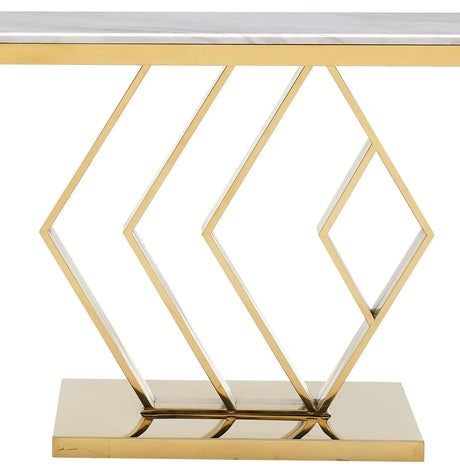 Gamila Modern Style Marble Console Table With Metal Base | Cosmos