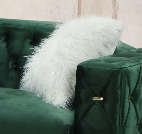 Emerald Modern Style Green Sofa In Gold Finish | Cosmos