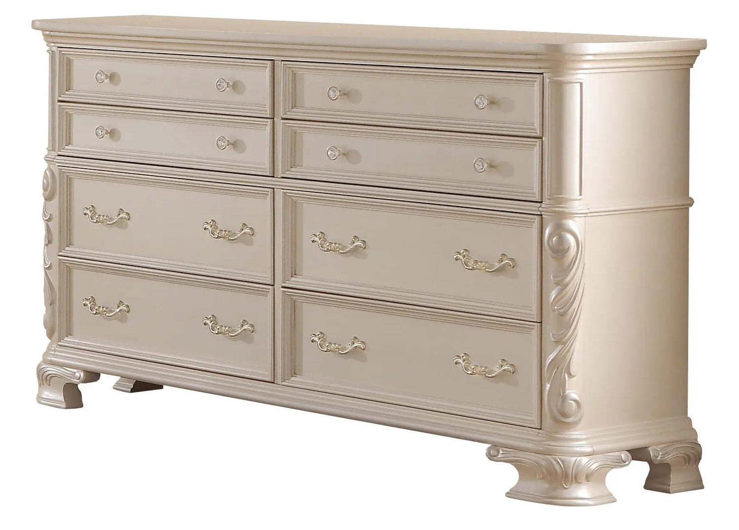 Victoria Traditional Style Dresser in Off-White finish Wood - Home Elegance USA
