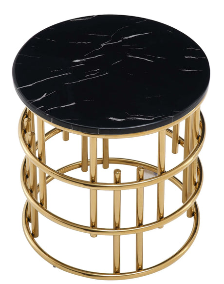 Talia Modern Style Marble End Table With Metal Base | Cosmos